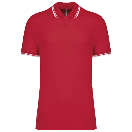 Kurzarm-Poloshirt für Herren mit kontrastierender Paspelierung