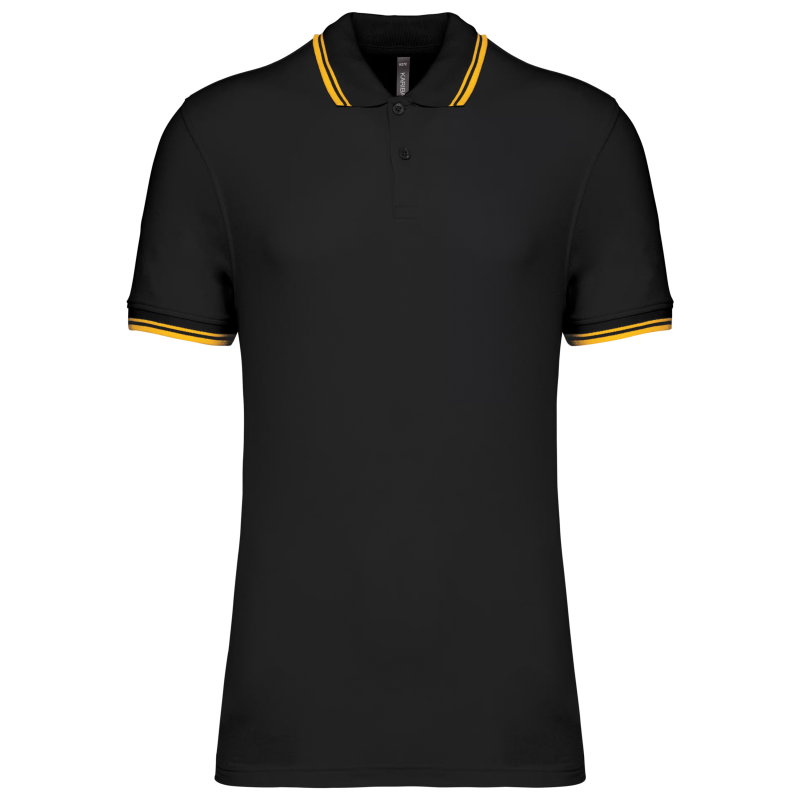 Men's short-sleeved polo shirt with contrasting piping