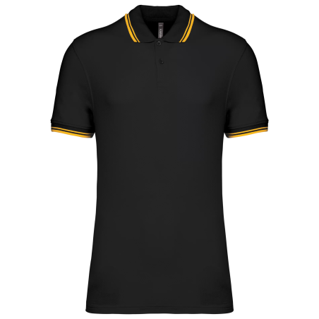 Men's short-sleeved polo shirt with contrasting piping